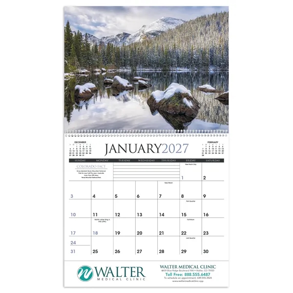 11 x 19 2024 Colorado wall calendar on 70# glossy paper... from ASI 40480 Koozie Group / Norwood Triumph Calendar