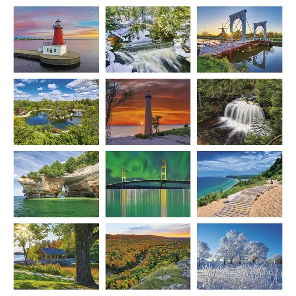 11 x 19 2024 Michigan calendar on 70# glossy paper with... from ASI 40480 Koozie Group / Norwood Triumph Calendar