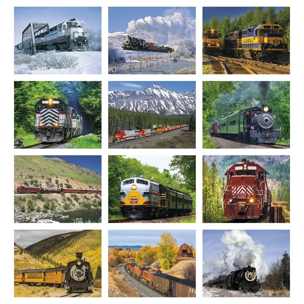 11 x 19 2024 Trains calendar on 70# glossy paper with... from ASI 40480 Koozie Group / Norwood Triumph Calendar