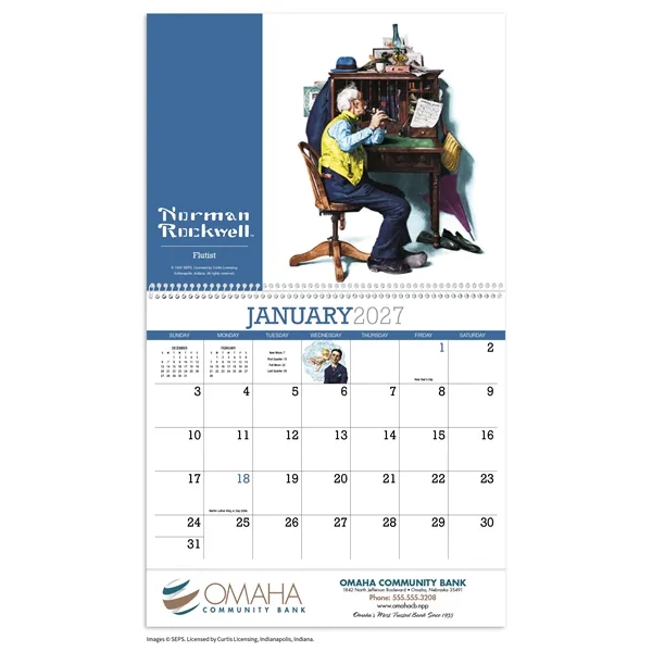 Norman Rockwell Appointment Calendar - Spiral... from ASI 40480 Koozie Group / HotLine®