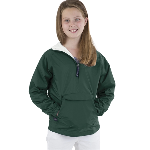 Youth classic nylon and cotton wind and water resistant pullover hooded... from ASI 44620 Charles River Apparel