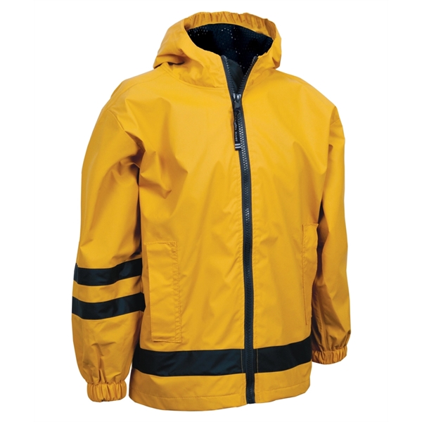 Polyurethane and woven child-sized New Englander raincoats.... from ASI 44620 Charles River Apparel