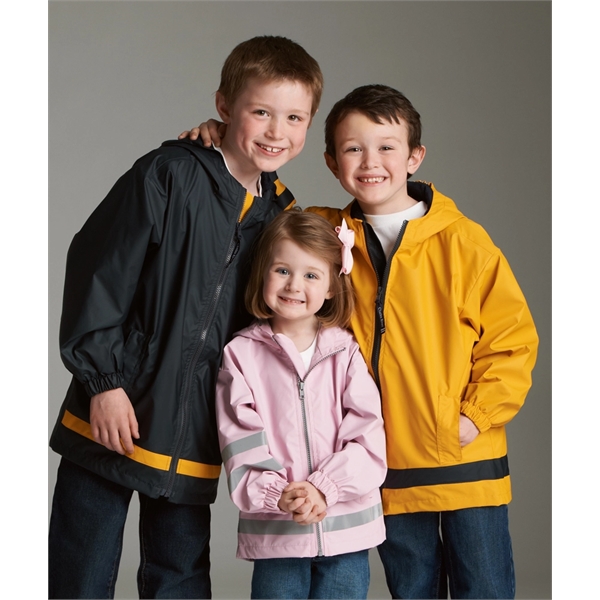 Polyurethane and woven child-sized New Englander raincoats.... from ASI 44620 Charles River Apparel