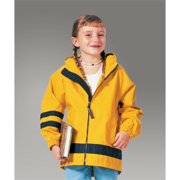 Polyurethane and woven child-sized New Englander raincoats.... from ASI 44620 Charles River Apparel