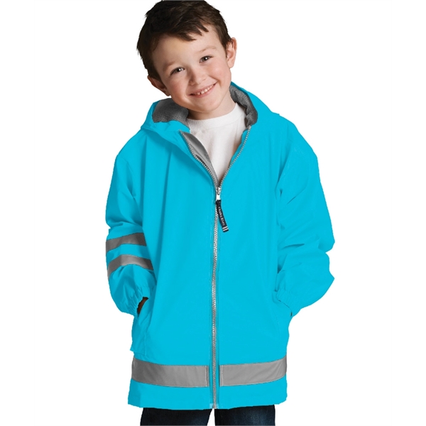 Polyurethane and woven child-sized New Englander raincoats.... from ASI 44620 Charles River Apparel