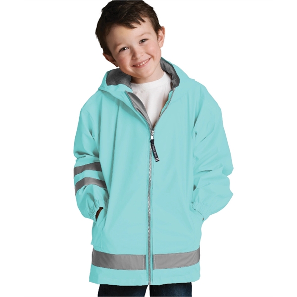 Polyurethane and woven child-sized New Englander raincoats.... from ASI 44620 Charles River Apparel