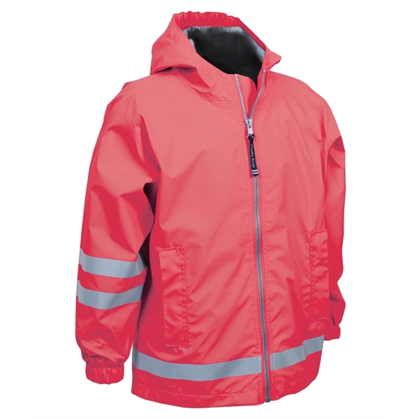Polyurethane and woven child-sized New Englander raincoats.... from ASI 44620 Charles River Apparel