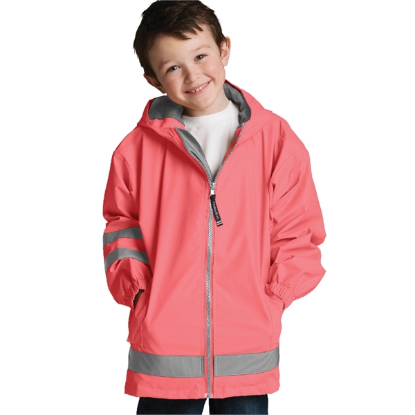 Polyurethane and woven child-sized New Englander raincoats.... from ASI 44620 Charles River Apparel