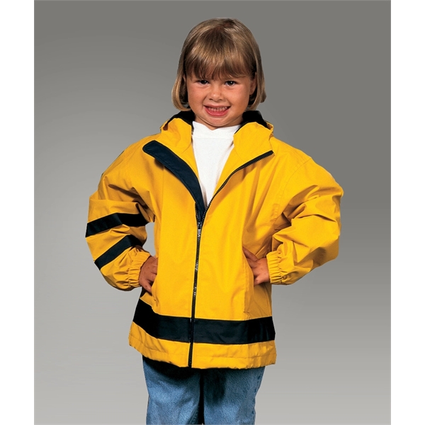 Polyurethane and woven toddler-sized New Englander raincoats.... from ASI 44620 Charles River Apparel