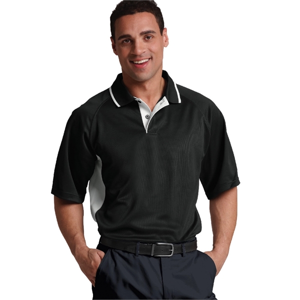 Men's polyester pique knit color-blocked polo shirts... from ASI 44620 Charles River Apparel