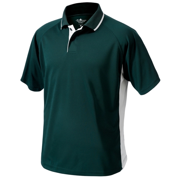 Men's polyester pique knit color-blocked polo shirts... from ASI 44620 Charles River Apparel