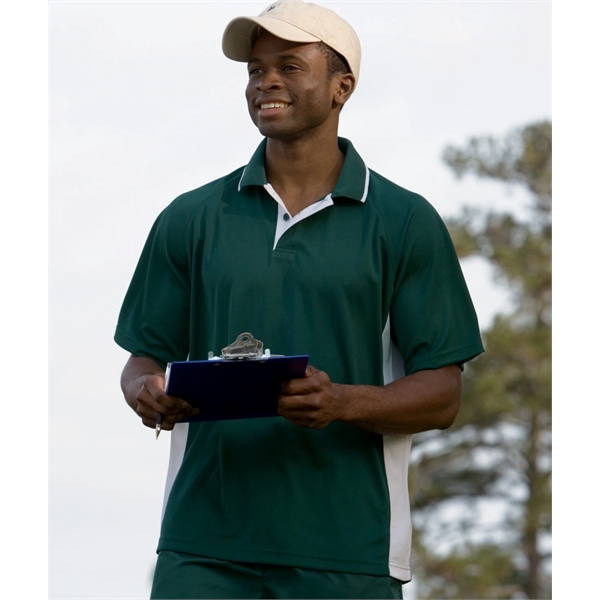 Men's polyester pique knit color-blocked polo shirts... from ASI 44620 Charles River Apparel
