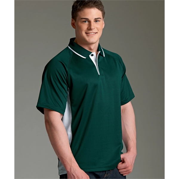 Men's polyester pique knit color-blocked polo shirts... from ASI 44620 Charles River Apparel