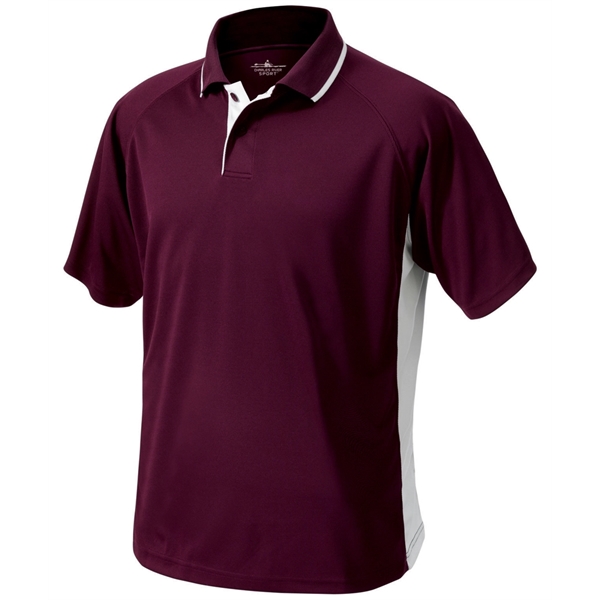 Men's polyester pique knit color-blocked polo shirts... from ASI 44620 Charles River Apparel