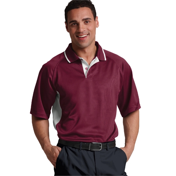 Men's polyester pique knit color-blocked polo shirts... from ASI 44620 Charles River Apparel