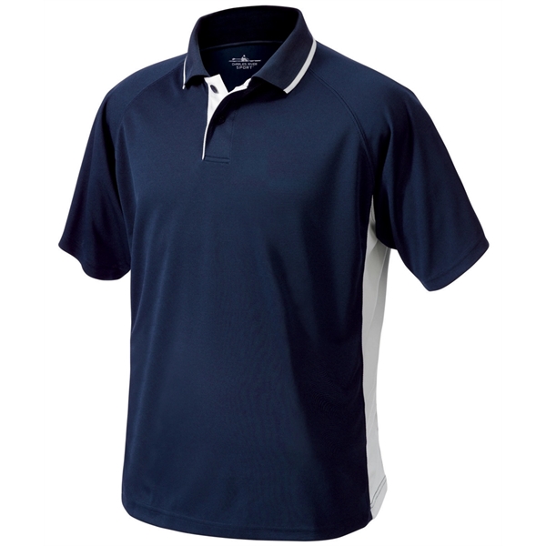 Men's polyester pique knit color-blocked polo shirts... from ASI 44620 Charles River Apparel