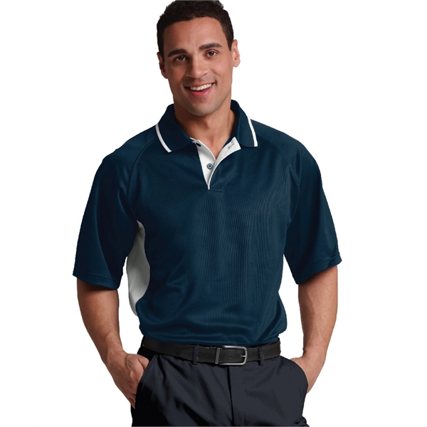 Men's polyester pique knit color-blocked polo shirts... from ASI 44620 Charles River Apparel