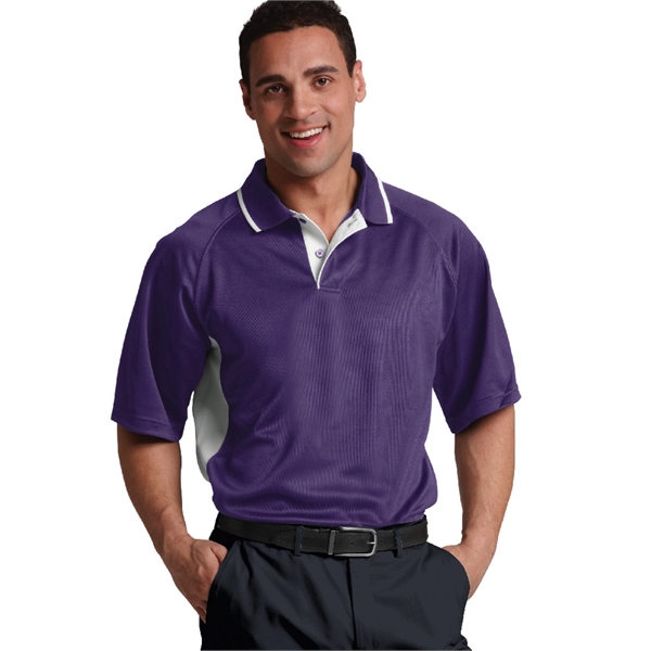 Men's polyester pique knit color-blocked polo shirts... from ASI 44620 Charles River Apparel