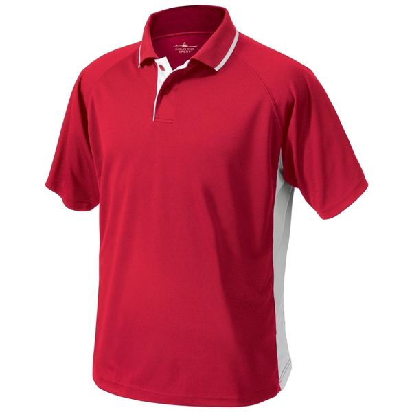 Men's polyester pique knit color-blocked polo shirts... from ASI 44620 Charles River Apparel