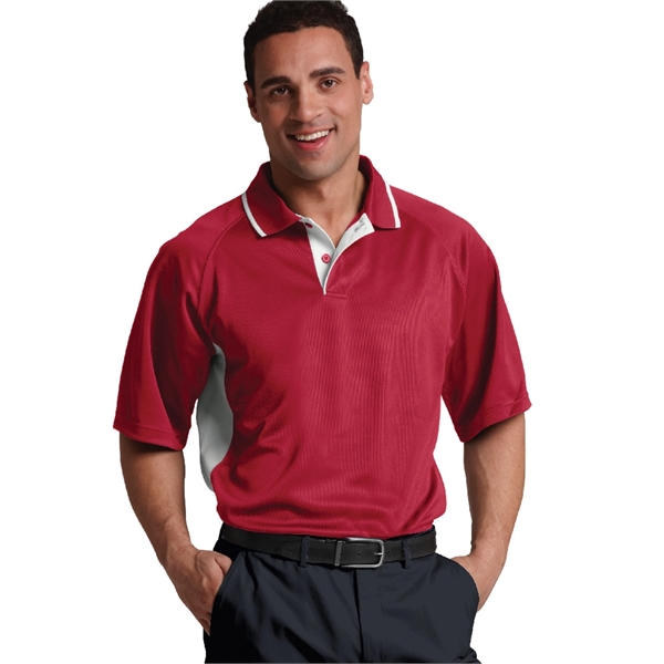 Men's polyester pique knit color-blocked polo shirts... from ASI 44620 Charles River Apparel