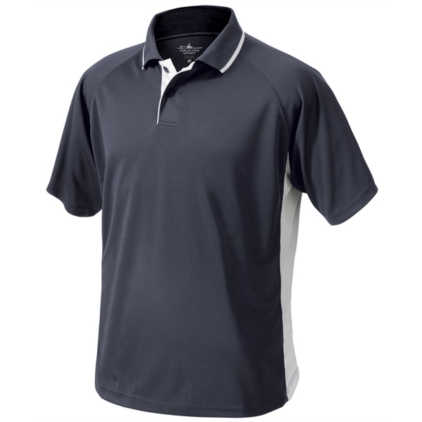 Men's polyester pique knit color-blocked polo shirts... from ASI 44620 Charles River Apparel