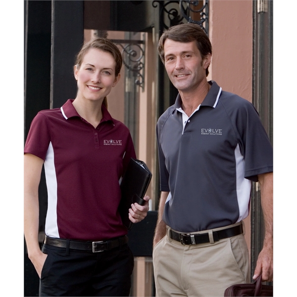 Men's polyester pique knit color-blocked polo shirts... from ASI 44620 Charles River Apparel