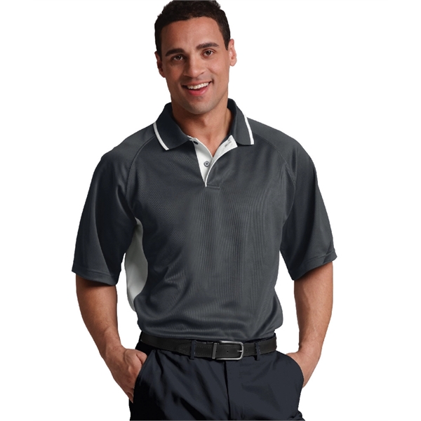 Men's polyester pique knit color-blocked polo shirts... from ASI 44620 Charles River Apparel