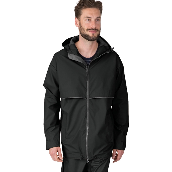 Men's wind and waterproof rain jacket lined with grey mesh.... from ASI 44620 Charles River Apparel