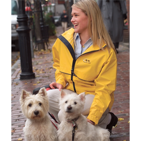 Men's wind and waterproof rain jacket lined with grey mesh.... from ASI 44620 Charles River Apparel