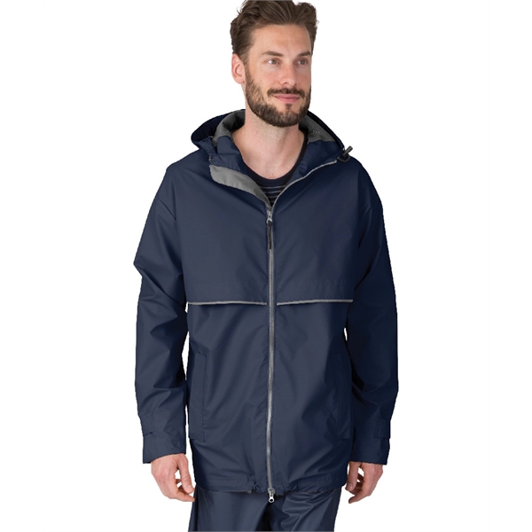 Men's wind and waterproof rain jacket lined with grey mesh.... from ASI 44620 Charles River Apparel