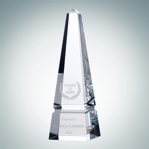 Groove obelisk award made of optical crystal and available in four... from ASI 47791 Best Deal Awards