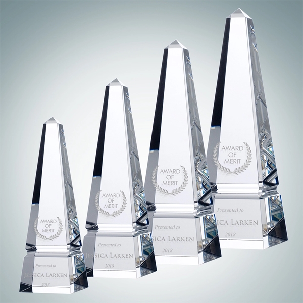 Groove obelisk award made of optical crystal and available in four... from ASI 47791 Best Deal Awards