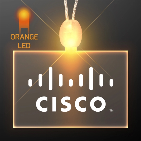 Light-up promotional acrylic rectangle necklaces w/LED Domestic 3-5 Day Imprint Also... from ASI 34194 ALightPromos / Alight Promotional Products