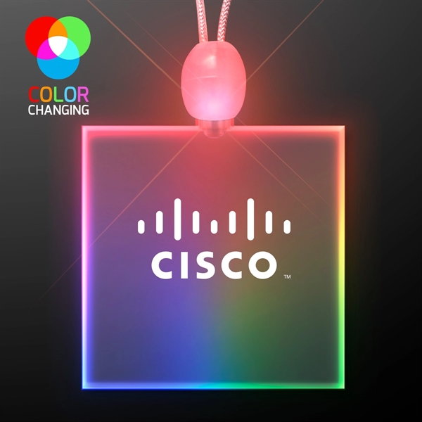 Acrylic light up square necklace.... from ASI 34194 ALightPromos / Alight Promotional Products