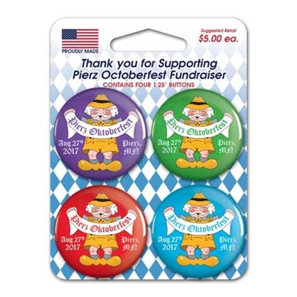 4-pack 1.25" round buttons on a card for easy retail placement.... from ASI 66390 LarLu