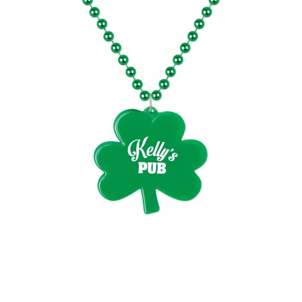 Shamrock shaped medallion on bead necklace with 7 mm beads.... from ASI 98360 WOWLine / WOWLine®