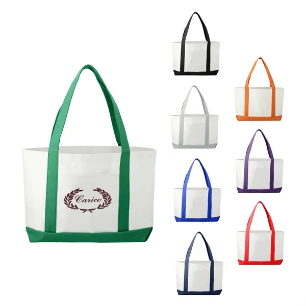 3.75" x 11.25" x 18" large canvas boat tote with open... from ASI 66887 PCNA / Bullet