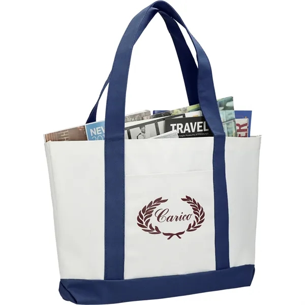 3.75" x 11.25" x 18" large canvas boat tote with open... from ASI 66887 PCNA / Bullet
