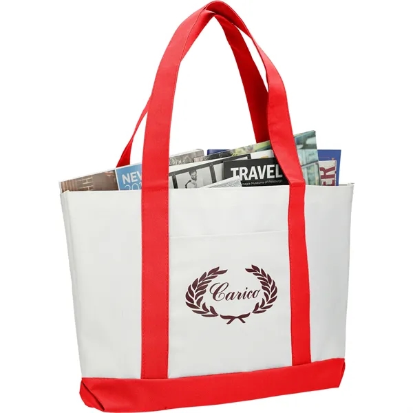 3.75" x 11.25" x 18" large canvas boat tote with open... from ASI 66887 PCNA / Bullet