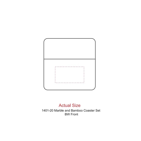 4 piece marble and bamboo coaster set.... from ASI 66887 PCNA / Leeds