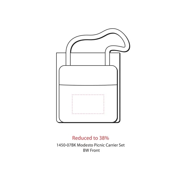 7 piece picnic carrier set with wine opener, knives, forks cutting... from ASI 66887 PCNA / Leeds