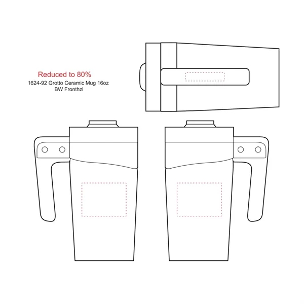 16 oz. ceramic mug with matte finish body, wooden handle and... from ASI 66887 PCNA / Leeds