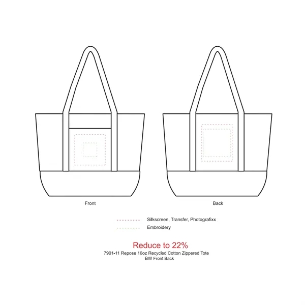 10 oz. recycled cotton tote bag with zipper closure and handles.... from ASI 66887 PCNA / Leeds