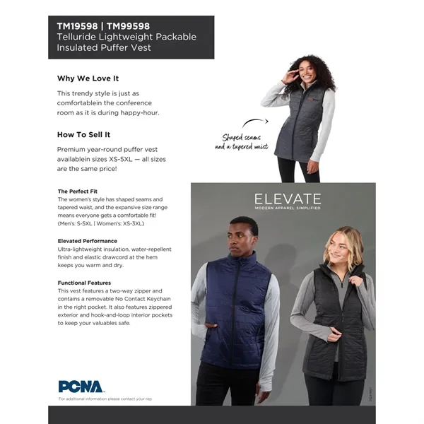 Men's insulated vest with packable design.... from ASI 66887 PCNA / Trimark