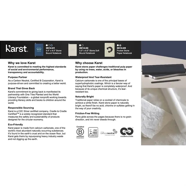 5.5" x 8.5" soft bound notebook with recyclable stone paper and... from ASI 66887 PCNA / Leeds