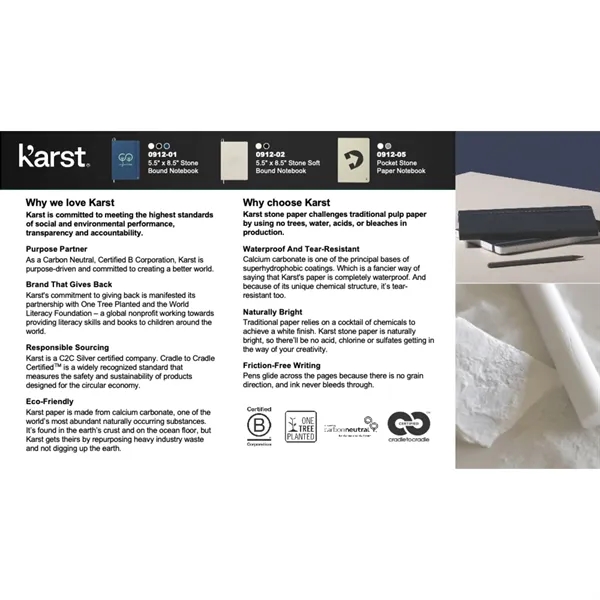 5.5" x 8.5" soft bound notebook with recyclable stone paper and... from ASI 66887 PCNA / Leeds