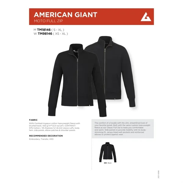 American Giant Moto Full Zip - Men's... from ASI 66887 PCNA / Trimark