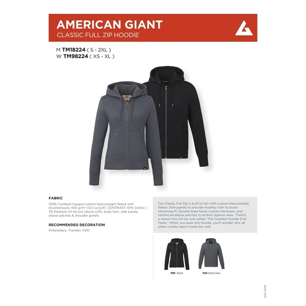American Giant Classic Full Zip Hoody - Women's... from ASI 66887 PCNA / Trimark