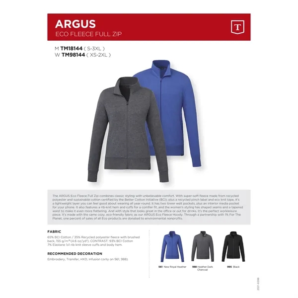 Women's ARGUS Eco Fleece Full Zip... from ASI 66887 PCNA / Trimark