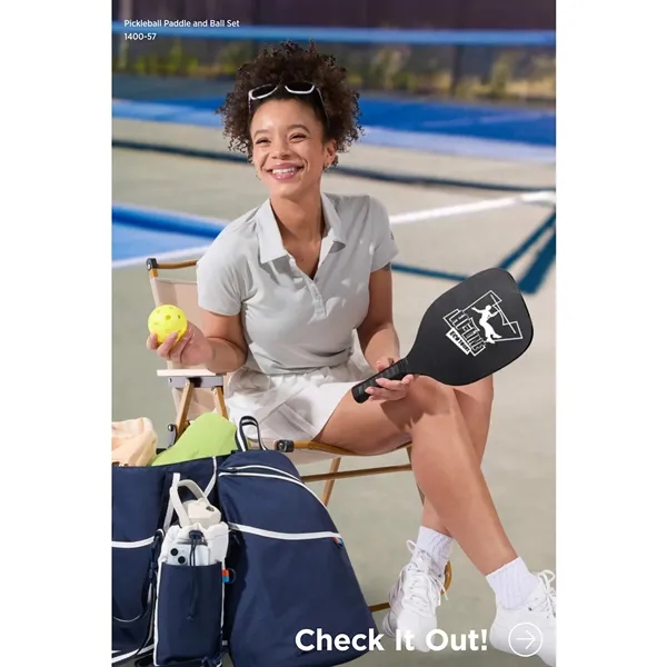 Pickleball set with 2 wooden paddles, set of balls and mesh... from ASI 66887 PCNA / Leeds